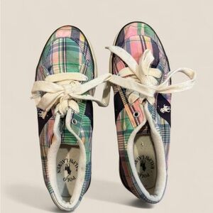 Polo by Ralph Lauren Women's Colorful Plaid Sneakers